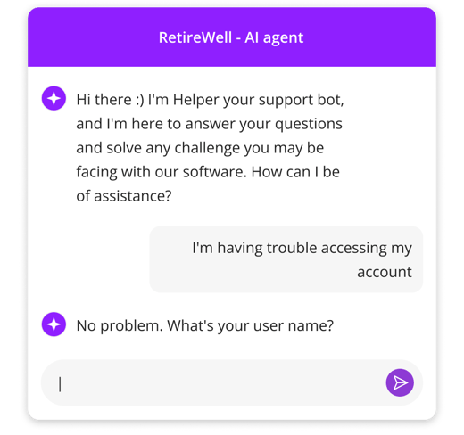 AI-powered chat interface providing real-time customer support