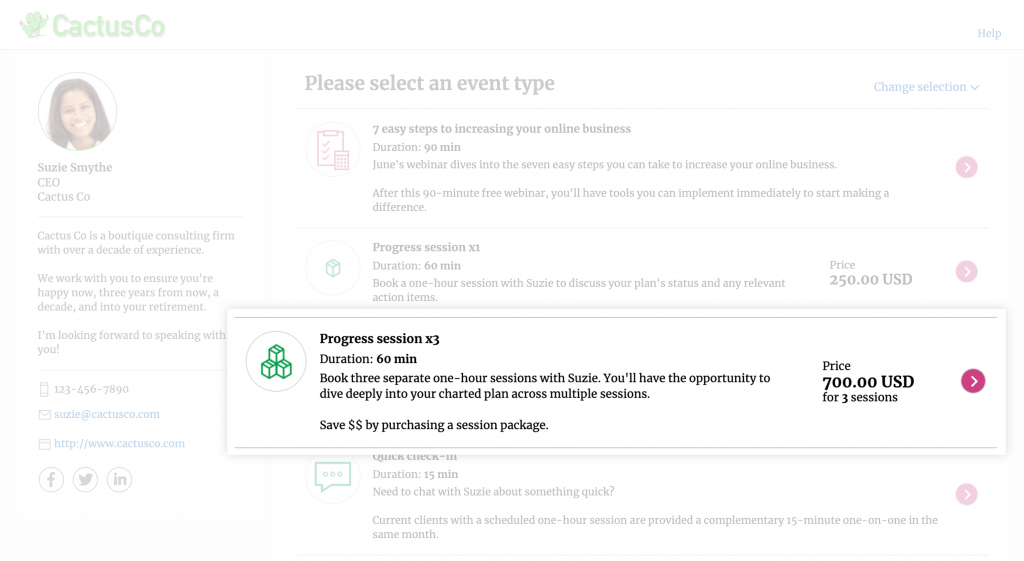 Offer session packages at a discount for longer commitments